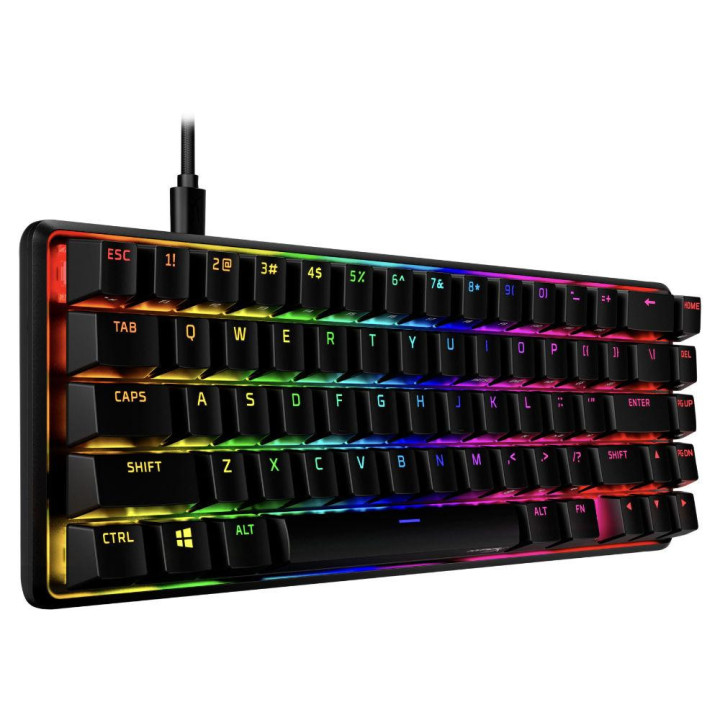 Геймърскa механична клавиатура HyperX Alloy Origins 65, HyperX Aqua суичове, Черен - 56R64AA ABA