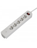 Разклонител Hama TIDY-Line, 5 гнезда, 1.5м,бял с бутон вкл/изкл, защита срещу деца - Hama-47842