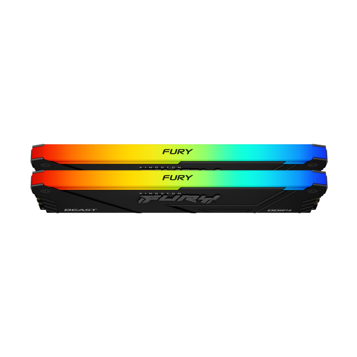 RAM памет Kingston 16GB(2x8GB) DDR4 3600MHz CL17 FURY Beast Black RGB - KF436C17BB2AK2/16
