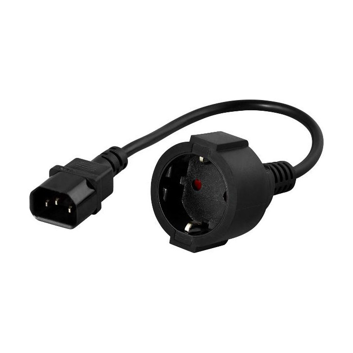 Кабел Powerwalker IEC 10A C14/ шуко (20cm)