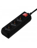 Разклонител Hama 108835, 3 гнезда, 5м,черен с бутон вкл/изкл - Hama-108835
