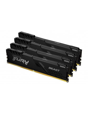 RAM памет Kingston 128GB(4x32GB) DDR4 3600MHz CL18FURY Beast - KF436C18BBK4/128