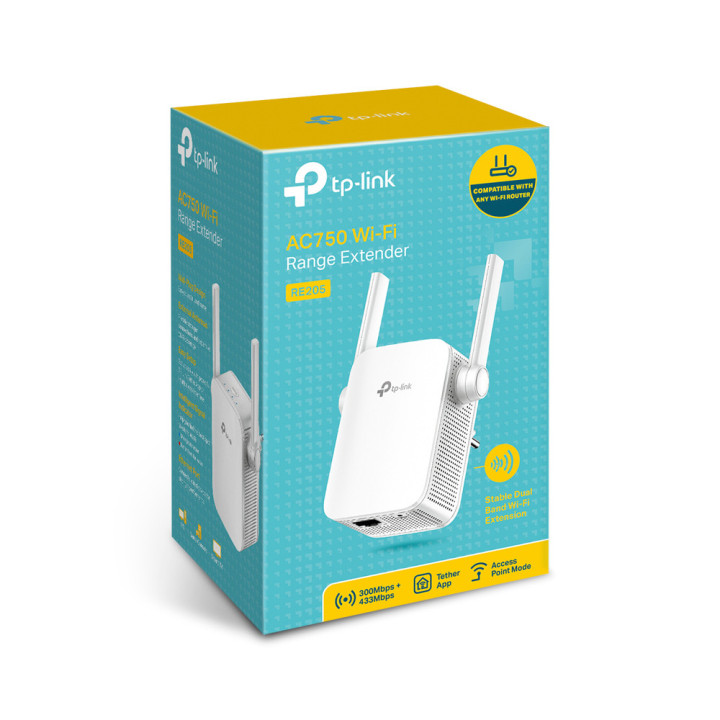 Удължител на обхват TP-Link RE205 AC750 Wi-Fi