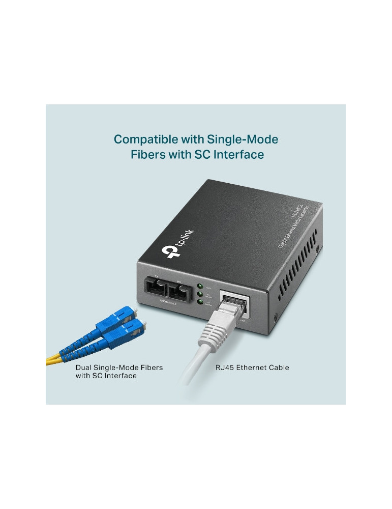 Gigabit еднорежимен медиен конвертор TP-Link MC210CS
