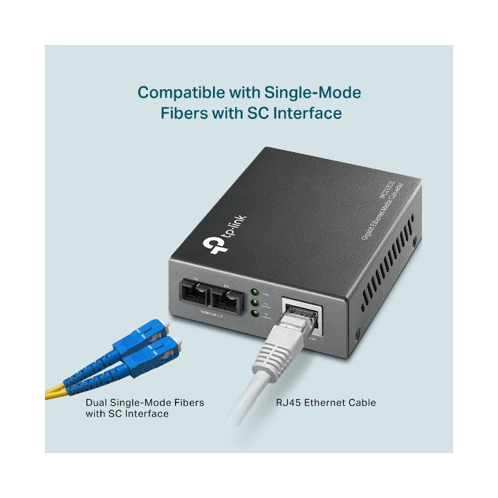 Gigabit еднорежимен медиен конвертор TP-Link MC210CS