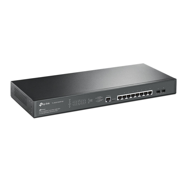 8-портов 2.5 Gbps PoE  L2  управляем комутатор TP-Link JetStream TL-SG3210XHP-M2 с 2 SFP  порта