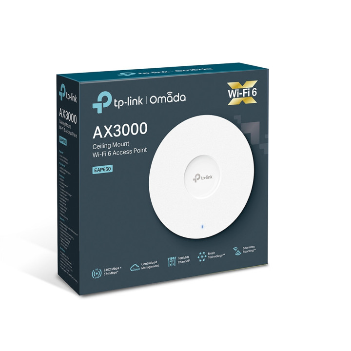Точка за достъп TP-Link Omada EAP650 AX3000 Ceiling Mount WiFi 6