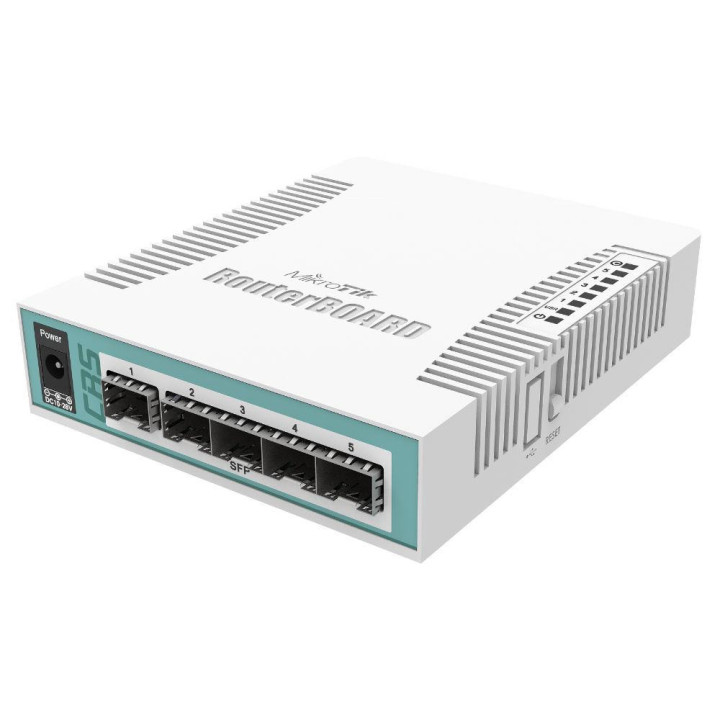Cloud Router суич MikroTik CRS106-1C-5S, 1xGigabit LAN, 5xSFP cages