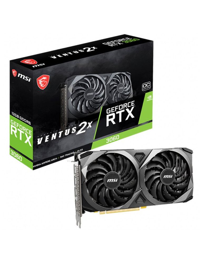 Видео карта MSI GeForce RTX 3060 VENTUS 2X 12G OC, 12GB GDDR6, 192-bit - 912-V397-473