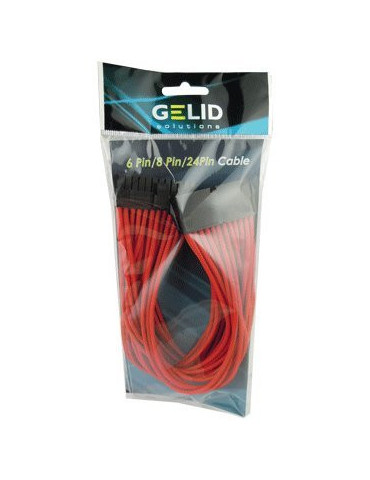 Удължаващ захранващ кабел Gelid 24pin 30cm individually sleeved RED