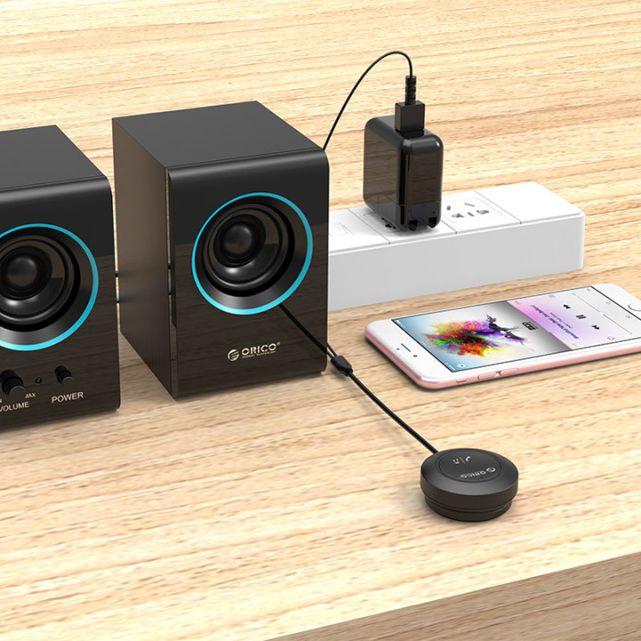 Bluetooth за кола за разговори и музика  Orico Bluetooth 4.1 audio receiver USB, 3.5mm jack - BCR02-BK - BCR02-BK