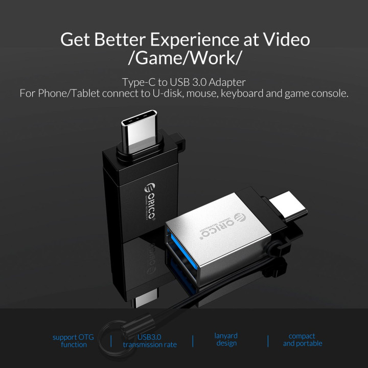 Адаптер  Orico OTG USB3.0 AF to Type-C - CBT-UT01-BK-BP
