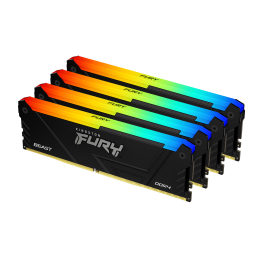 RAM памет Kingston 128GB(4x32GB) DDR4 3200MHz CL16 2Rx8 FURY Beast Black RGB - KF432C16BB2AK4/128