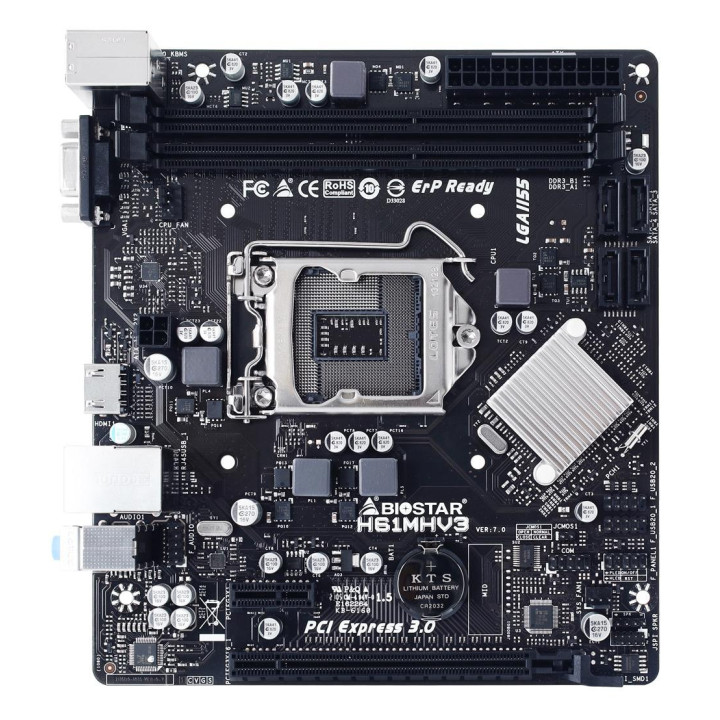 Дънна платка BIOSTAR H61MHV3, Intel H61, LGA1155, Ver 7.0