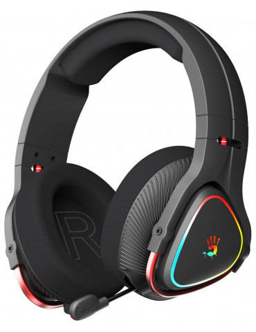 Безжични геймърски слушалки A4Tech Bloody MR710, Bluetooth v5.0, 2.4Ghz Wireless, Кабел 3.5мм, RGB, Микрофон, Черен
