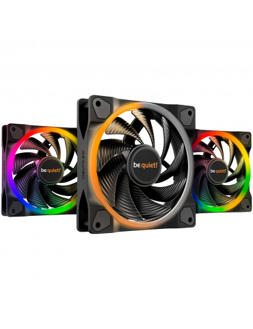 Комплект вентилатор be quiet! LIGHT WINGS 120mm PWM high-speed Triple-Pack, 4-pin, 2500RPM, ARGB, ARGB хъб, 31 db(A) - BL077