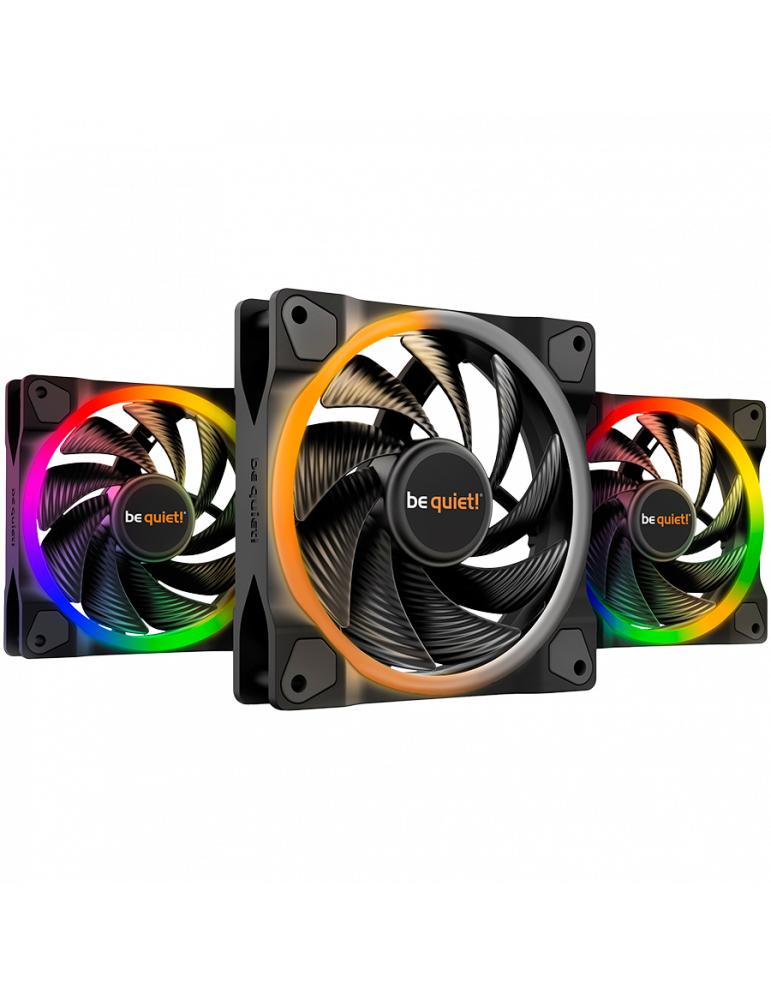 Комплект вентилатор be quiet! LIGHT WINGS 120mm PWM high-speed Triple-Pack, 4-pin, 2500RPM, ARGB, ARGB хъб, 31 db(A) - BL077