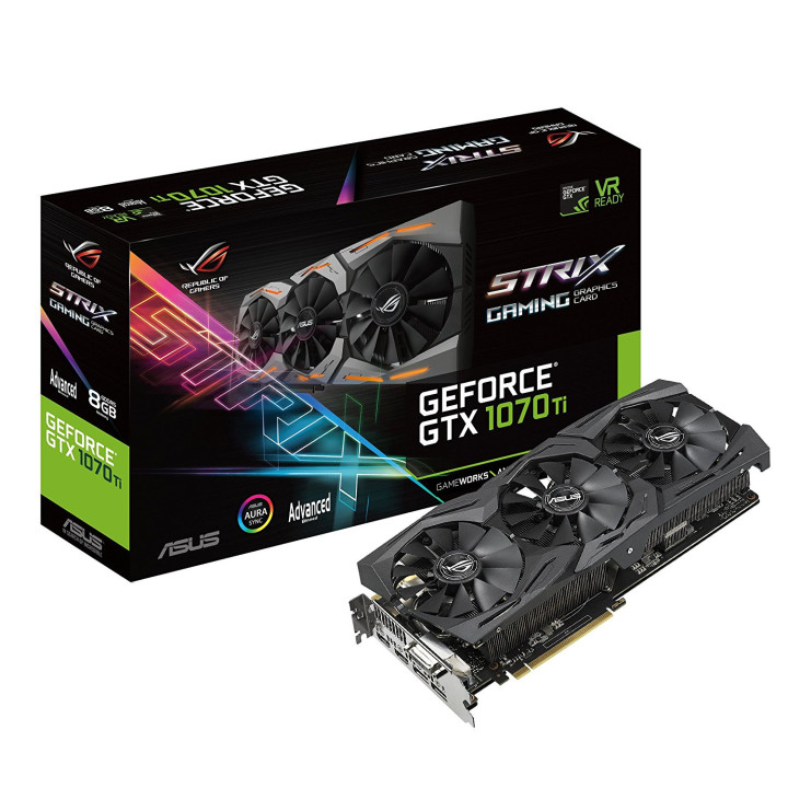 Видео карта Asus ROG Strix GeForce GTX 1070Ti Advanced Еdition 8GB GDDR5 с Aura Sync RGB