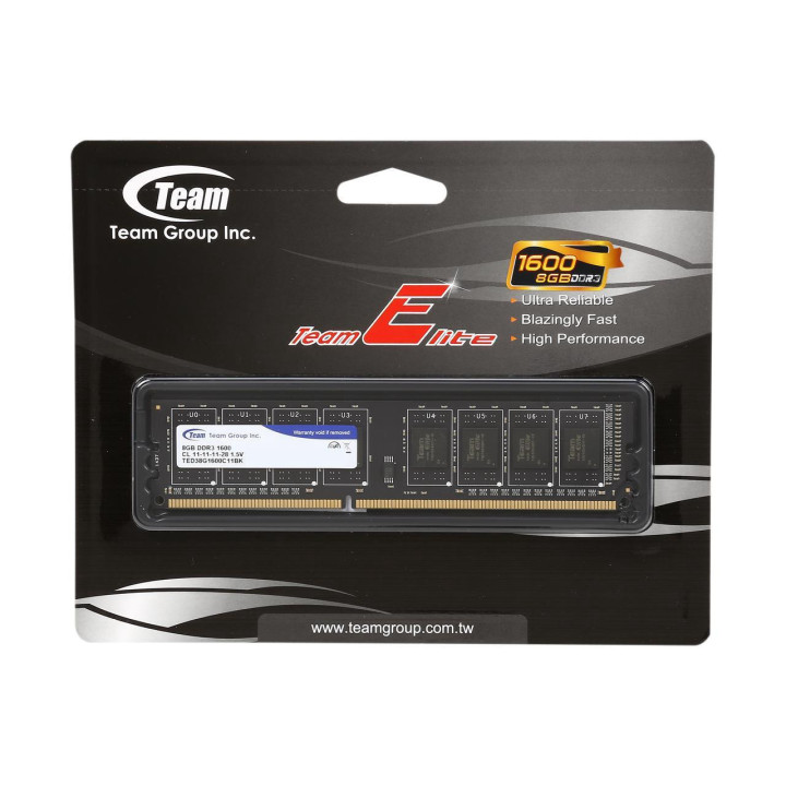 RAM памет 8GB DDR3 1600MHz Team Group Elite, TED38G1600C1101