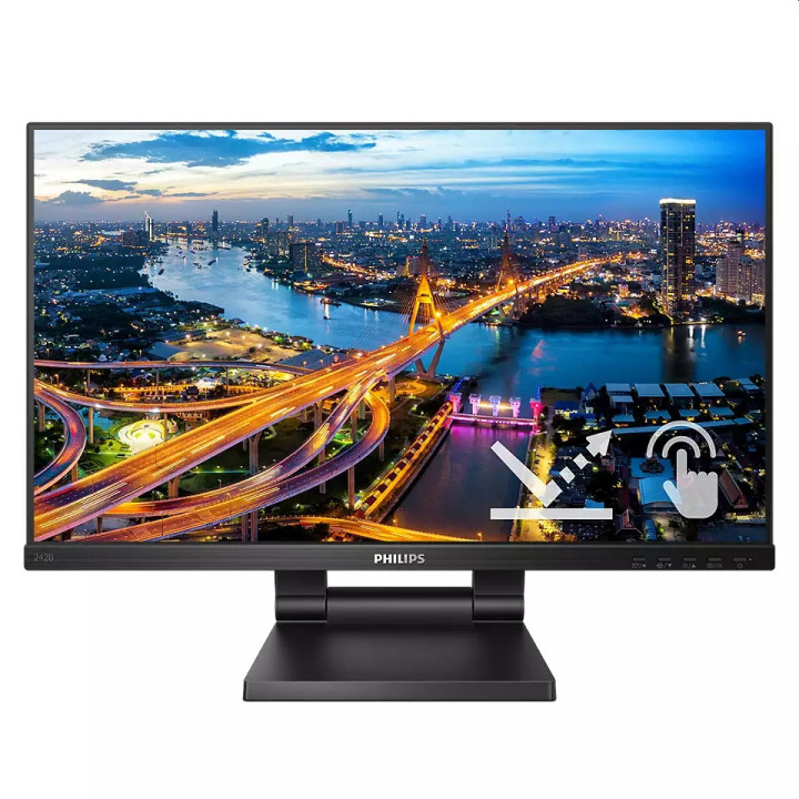 Монитор Philips 242B1TC/00, 23.8" Touch AG IPS, WLED, FHD 75Hz, 4ms GTG, Low Blue Mode,Speac., D-SUB, HDMI, DP, USB hub