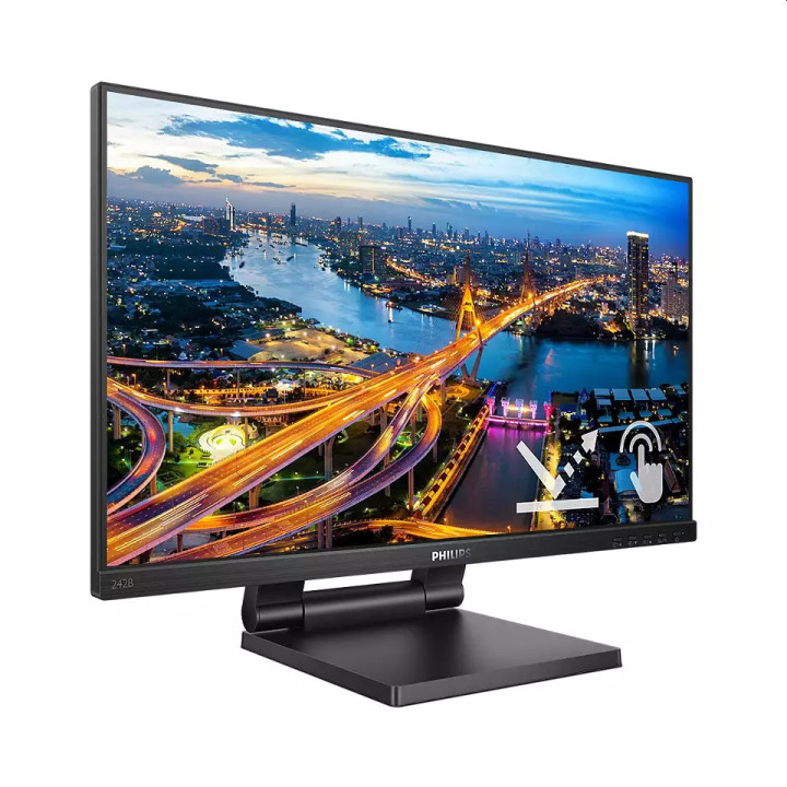 Монитор Philips 242B1TC/00, 23.8" Touch AG IPS, WLED, FHD 75Hz, 4ms GTG, Low Blue Mode,Speac., D-SUB, HDMI, DP, USB hub