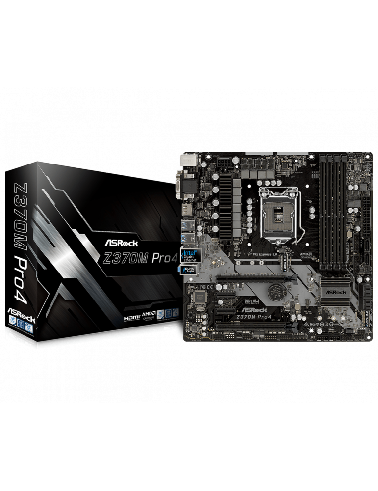 Дънна платка Asrock Z370M PRO4, сокет LGA1151 Coffee Lake