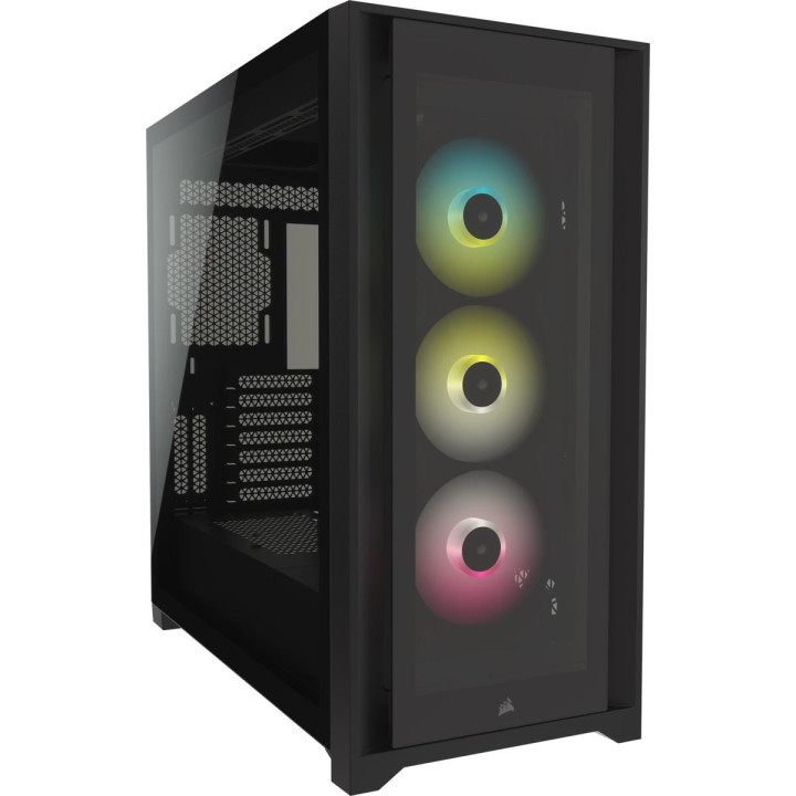 Кутия за компютър Corsair iCUE 5000X RGB Mid Tower, TG, черен - CC-9011212-WW
