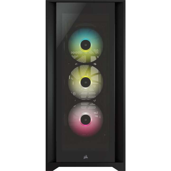Кутия за компютър Corsair iCUE 5000X RGB Mid Tower, TG, черен - CC-9011212-WW