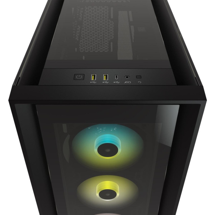 Кутия за компютър Corsair iCUE 5000X RGB Mid Tower, TG, черен - CC-9011212-WW