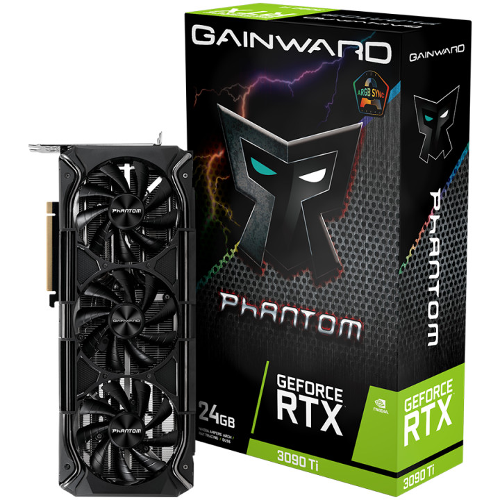 Видео карта Gainward GeForce RTX 3090Ti Phantom 24GB GDDR6X, 384 bit, DP 1.4a x3, HDMI2.1 x1 - NED309TS19SB-1022M