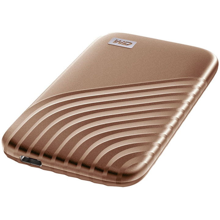 Външен SSD диск WD My Passport 1TB USB 3.2, Gold, 1050MB/s Read, 1000MB/s Write, PC & Mac Compatiable - WDBAGF0010BGD-WESN