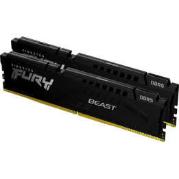 RAM памет Kingston 64GB(2x32GB) 5200MHz DDR5 CL40 FURY Beast Black - KF552C40BBK2-64