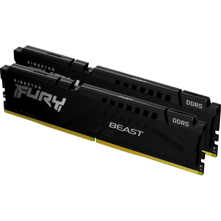 RAM памет Kingston 64GB(2x32GB) 5200MHz DDR5 CL40 FURY Beast Black - KF552C40BBK2-64