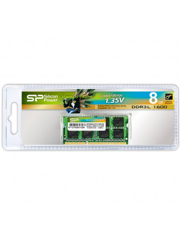 RAM памет Silicon Power 8GB DDR3L 1600MHz, CL11, 512Mx8 DR, SODIMM  - SP008GLSTU160N02