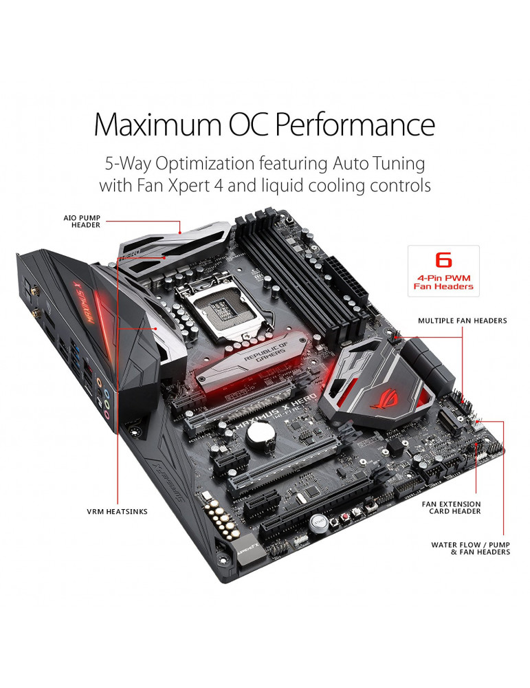 Дънна платка Asus ROG MAXIMUS X HERO, сокет LGA1151 Coffee Lake