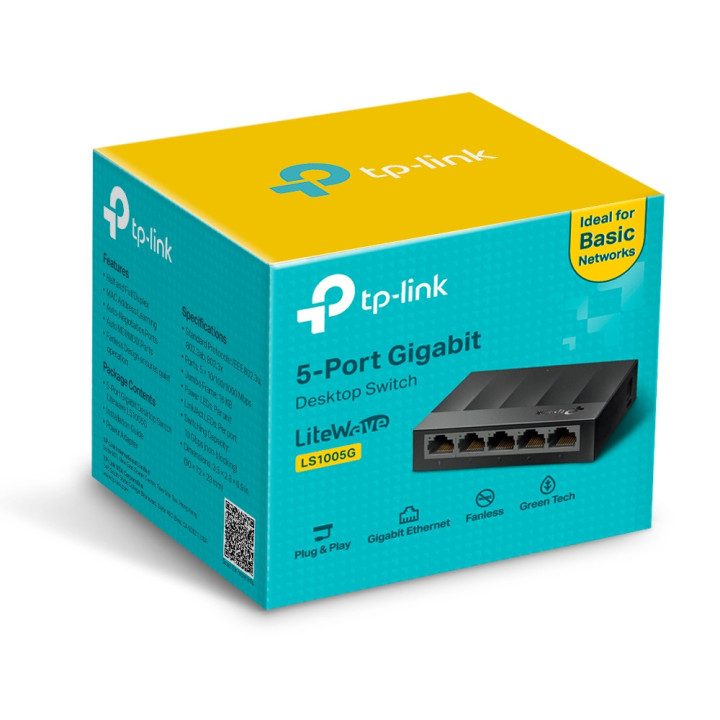 Комутатор TP-Link LS1005G 5-порта 10/100/1000Mbps