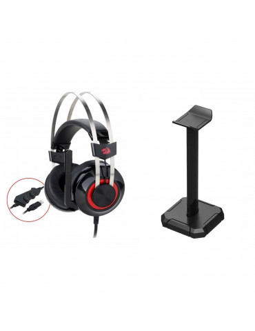 Геймърски слушалки Redragon Talos H601-1-BK с микрофон и стойка - H601-1-BK
