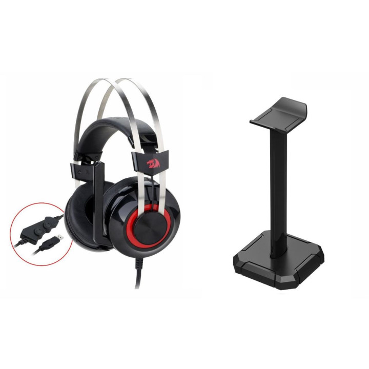 Геймърски слушалки Redragon Talos H601-1-BK с микрофон и стойка - H601-1-BK