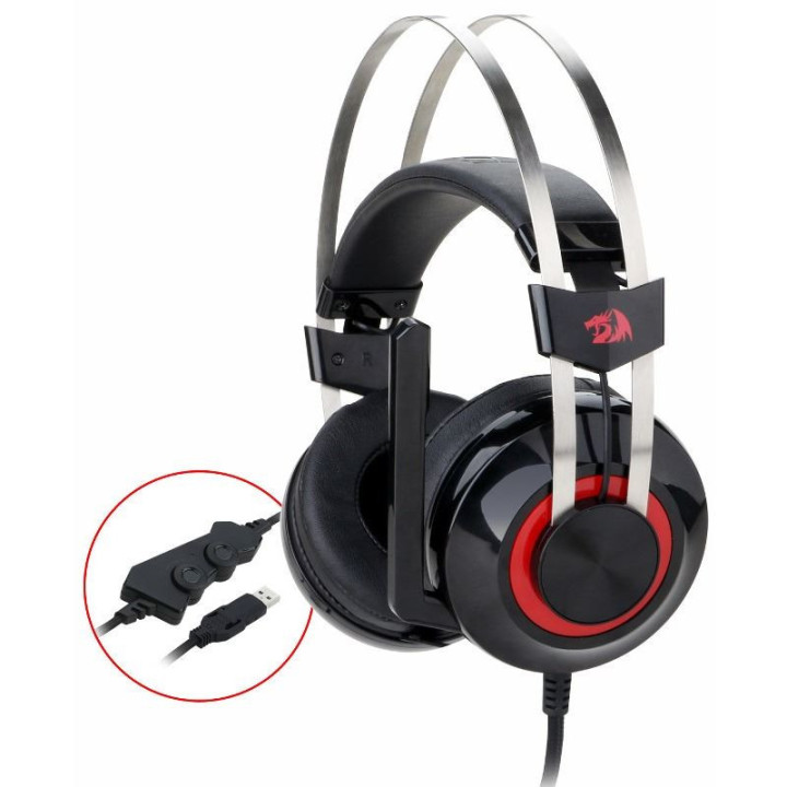 Геймърски слушалки Redragon Talos H601-1-BK с микрофон и стойка - H601-1-BK
