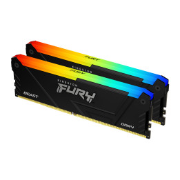 RAM памет Kingston 32GB(2x16GB) DDR4 3200MHz CL16 1Rx8 FURY Beast Black RGB - KF432C16BB2AK2/32