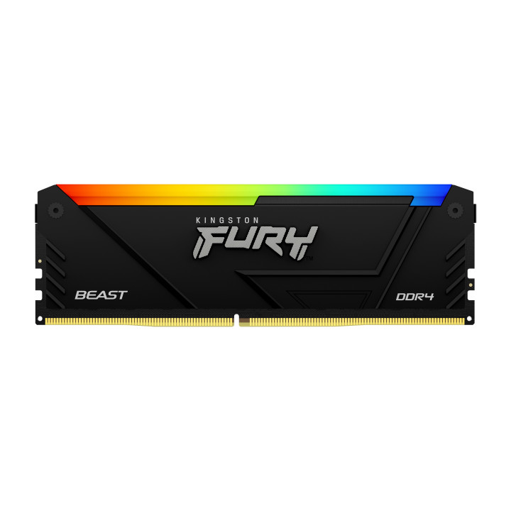 RAM памет Kingston 32GB(2x16GB) DDR4 3200MHz CL16 1Rx8 FURY Beast Black RGB - KF432C16BB2AK2/32
