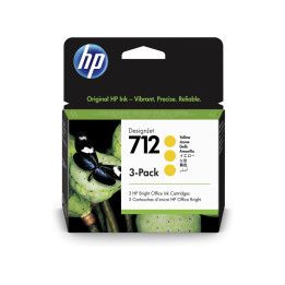HP 712 Yellow Ink Cartridge 3-Pack
