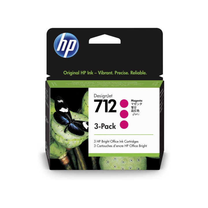 HP 712 Magenta Ink Cartridge 3-Pack