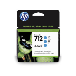 HP 712 Cyan Ink Cartridge 3-Pack