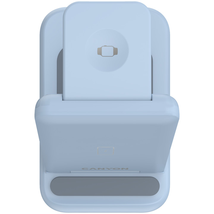 Безжично зарядно Canyon WS-304 Foldable 3in1, Blue - CNS-WCS304BL