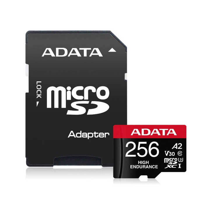 Карта памет Adata 256GB MicroSDXC UHS-I U3 V30S(R100MB/s) HIGH (1 adapter) - AUSDX256GUI3V30SHA2-RA1