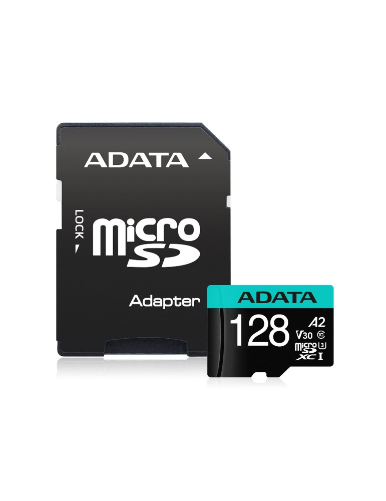 Карта памет Adata 128GB MicroSDXC UHS-I U3 V30S A2 (1 adapter) - AUSDX128GUI3V30SA2-RA1
