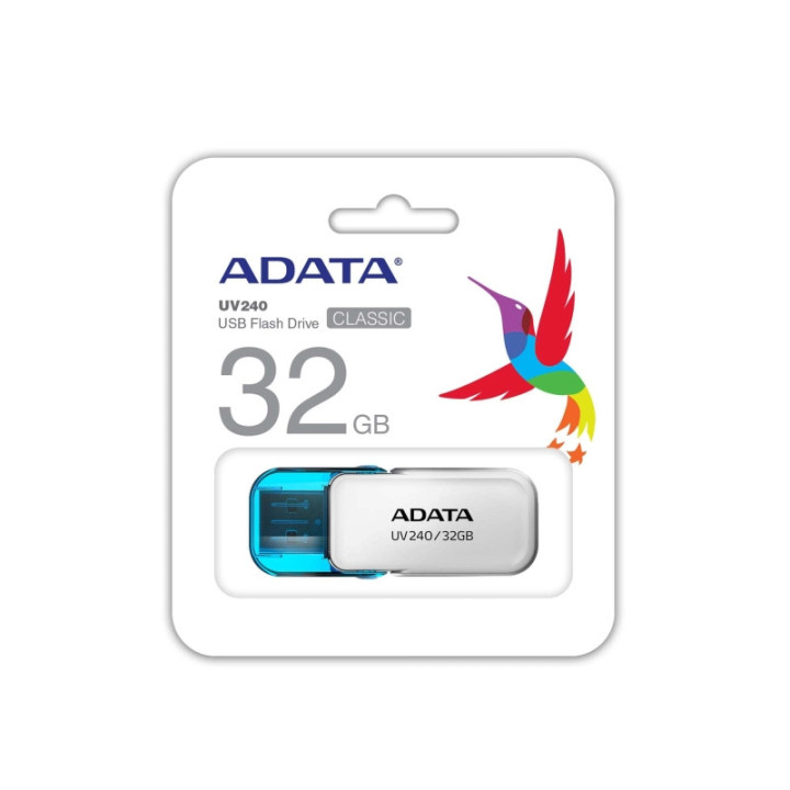 Флаш памет Adata 32GB UV240 USB 2.0-Flash Drive White - AUV240-32G-RWH