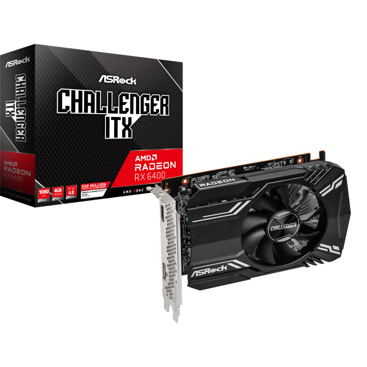 Видеокарта Asrock AMD Radeon RX 6400 Challenger ITX 4GB - RX6400 CLI 4G