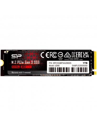 SSD диск Silicon Power UD80 1TB SSD, M.2 2280, PCIe Gen 3x4, Read/Write: 3400 / 3000 MB/s - SP01KGBP34UD8005